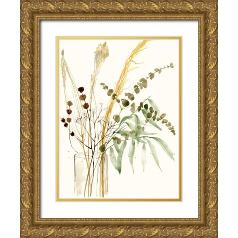 Composition in Vase II Gold Ornate Wood Framed Art Print with Double Matting by Goldberger, Jennifer