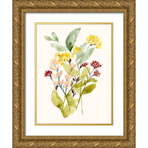 Spring Sprigs I Gold Ornate Wood Framed Art Print with Double Matting by Goldberger, Jennifer