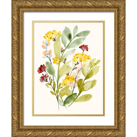 Spring Sprigs II Gold Ornate Wood Framed Art Print with Double Matting by Goldberger, Jennifer