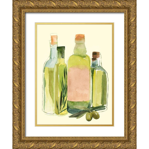 Olive Oil Set II Gold Ornate Wood Framed Art Print with Double Matting by Warren, Annie