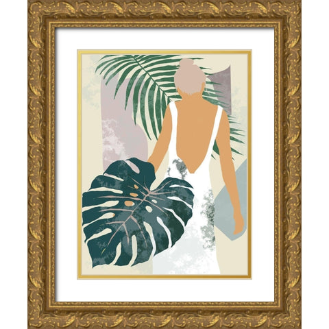 Summer Shades IV Gold Ornate Wood Framed Art Print with Double Matting by Wang, Melissa