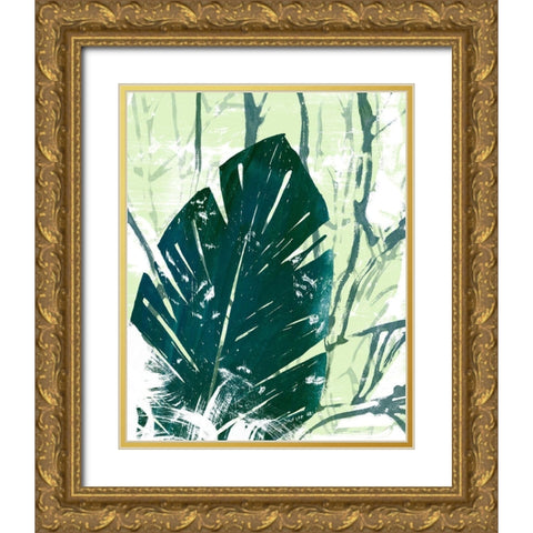 Palm Pastiche IV Gold Ornate Wood Framed Art Print with Double Matting by Vess, June Erica