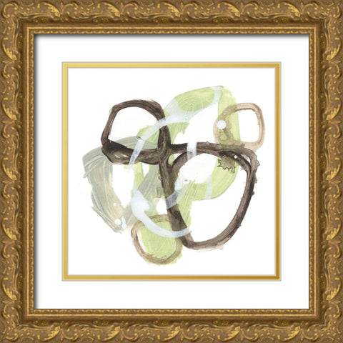 Verdigris Circuit II Gold Ornate Wood Framed Art Print with Double Matting by Vess, June Erica