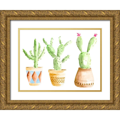 Patterned Pots I Gold Ornate Wood Framed Art Print with Double Matting by Moore, Regina