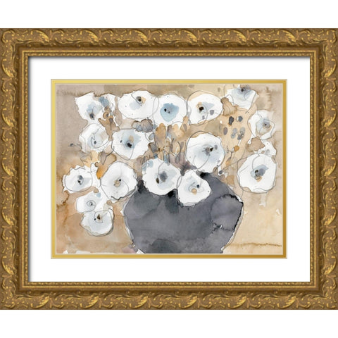 Another White Blossom I Gold Ornate Wood Framed Art Print with Double Matting by Dixon, Samuel