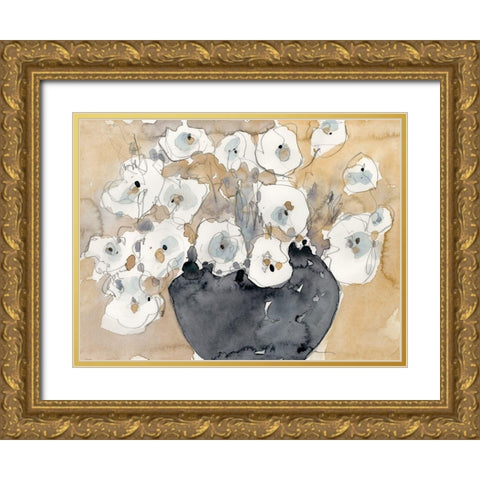 Another White Blossom II Gold Ornate Wood Framed Art Print with Double Matting by Dixon, Samuel