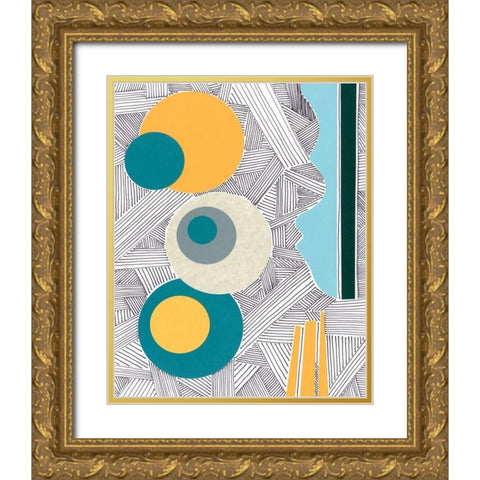 Lines and Shapes I Gold Ornate Wood Framed Art Print with Double Matting by Moore, Regina