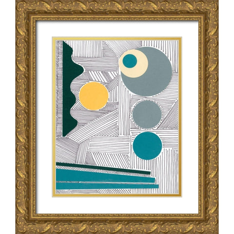 Lines and Shapes III Gold Ornate Wood Framed Art Print with Double Matting by Moore, Regina