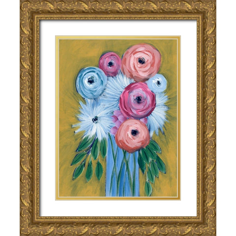 Fictitious Floral I Gold Ornate Wood Framed Art Print with Double Matting by Moore, Regina