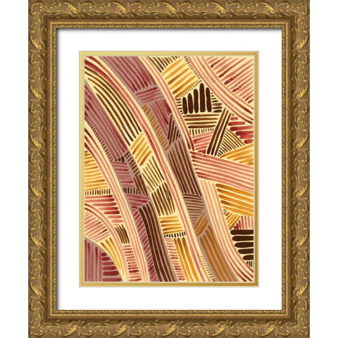 Bands of Pattern I Gold Ornate Wood Framed Art Print with Double Matting by Moore, Regina