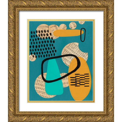 Contemporary Configuration I Gold Ornate Wood Framed Art Print with Double Matting by Moore, Regina