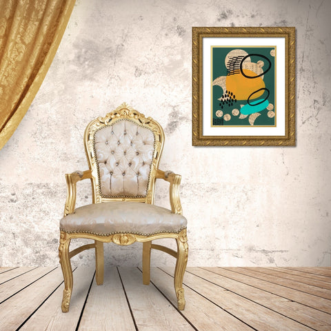 Contemporary Configuration II Gold Ornate Wood Framed Art Print with Double Matting by Moore, Regina