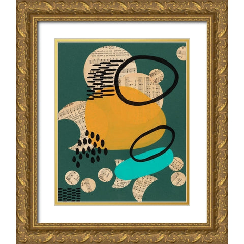 Contemporary Configuration II Gold Ornate Wood Framed Art Print with Double Matting by Moore, Regina