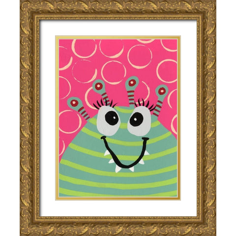 Happy Creatures VII Gold Ornate Wood Framed Art Print with Double Matting by Moore, Regina