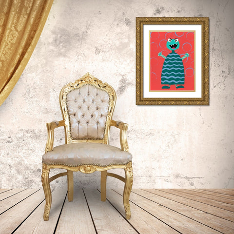 Happy Creatures VIII Gold Ornate Wood Framed Art Print with Double Matting by Moore, Regina
