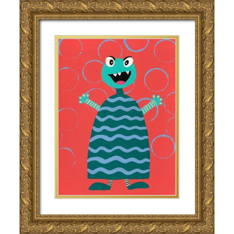 Happy Creatures VIII Gold Ornate Wood Framed Art Print with Double Matting by Moore, Regina