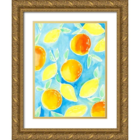 Summer Citrus II Gold Ornate Wood Framed Art Print with Double Matting by Moore, Regina