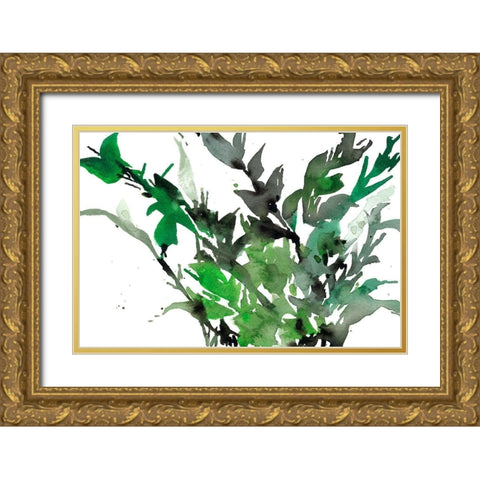 Just the Leaves I Gold Ornate Wood Framed Art Print with Double Matting by Dixon, Samuel