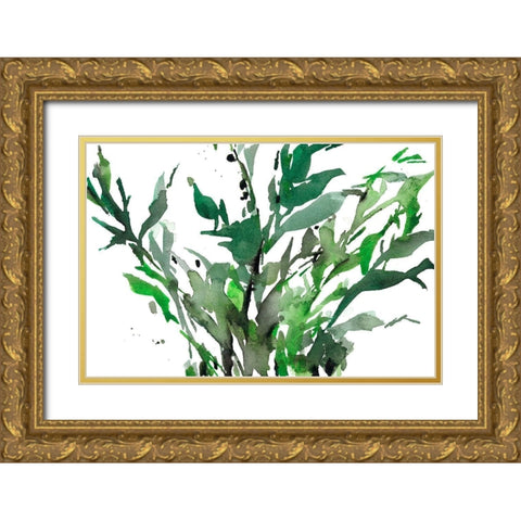 Just the Leaves II Gold Ornate Wood Framed Art Print with Double Matting by Dixon, Samuel