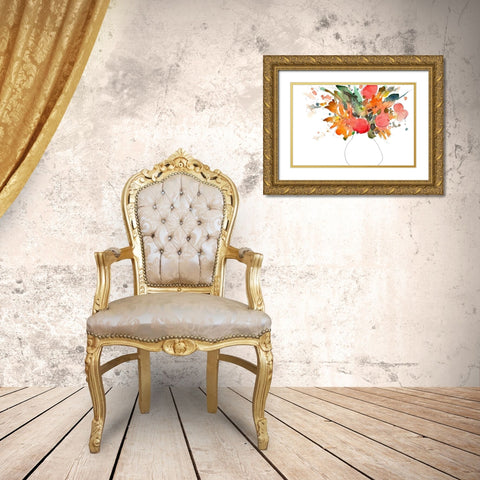 Expressive Bouquet II Gold Ornate Wood Framed Art Print with Double Matting by Dixon, Samuel