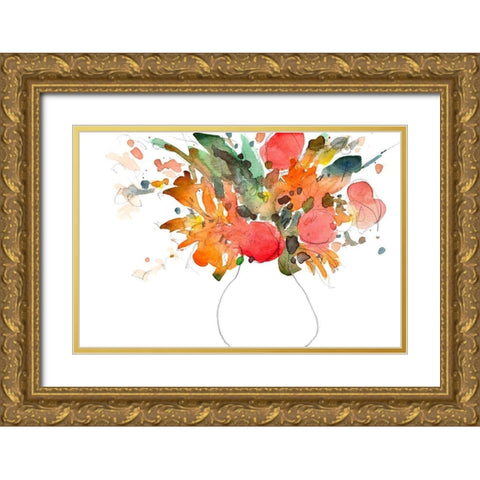Expressive Bouquet II Gold Ornate Wood Framed Art Print with Double Matting by Dixon, Samuel