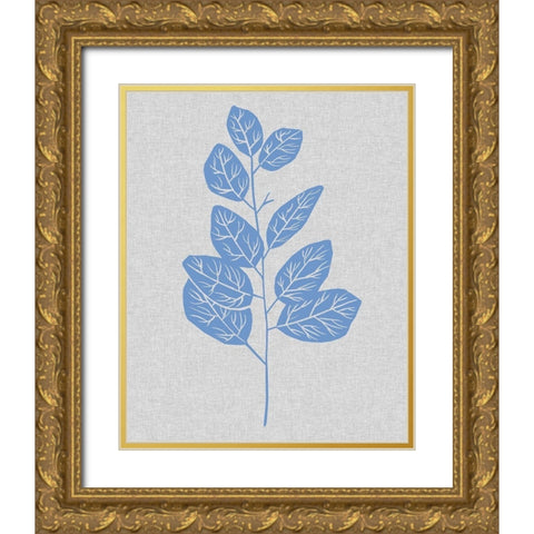 Blue Stem I Gold Ornate Wood Framed Art Print with Double Matting by Wang, Melissa