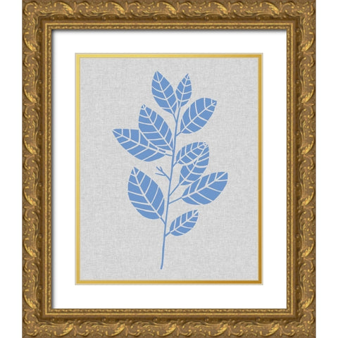 Blue Stem IV Gold Ornate Wood Framed Art Print with Double Matting by Wang, Melissa