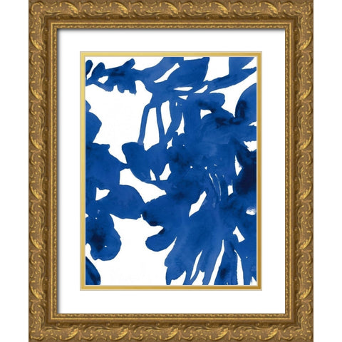 Azure Silhouette I Gold Ornate Wood Framed Art Print with Double Matting by Vess, June Erica