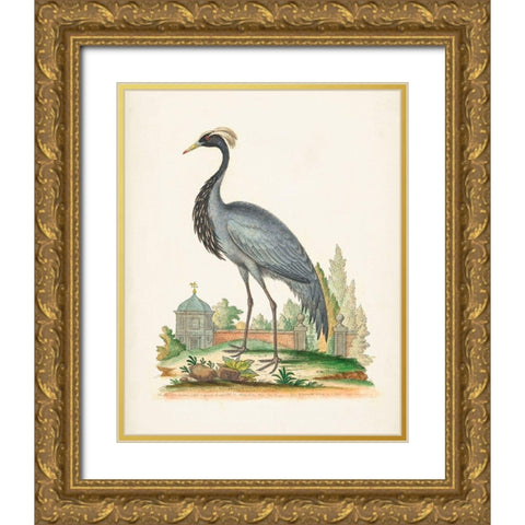 Antique Heron and Cranes II Gold Ornate Wood Framed Art Print with Double Matting by Edwards, George