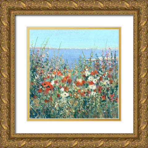 Seaside Garden I Gold Ornate Wood Framed Art Print with Double Matting by OToole, Tim