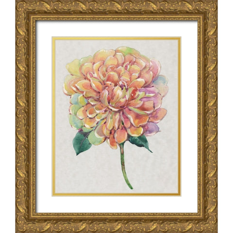 Multicolor Floral I Gold Ornate Wood Framed Art Print with Double Matting by OToole, Tim