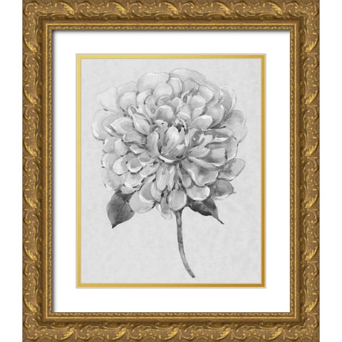 Silvertone Floral I Gold Ornate Wood Framed Art Print with Double Matting by OToole, Tim