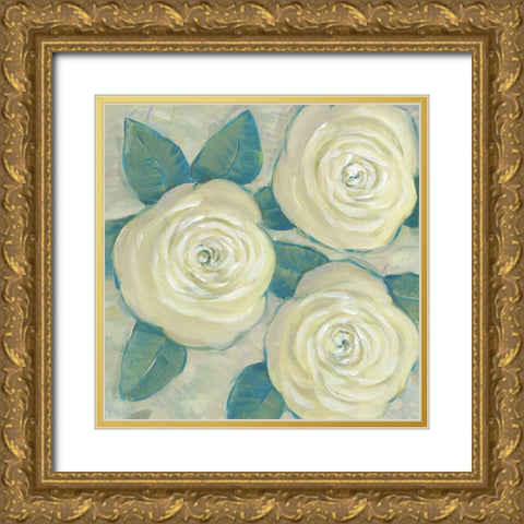 Roses in Bloom II Gold Ornate Wood Framed Art Print with Double Matting by OToole, Tim