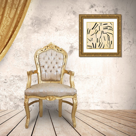 Abstract Grid I Gold Ornate Wood Framed Art Print with Double Matting by Caroline, Emma