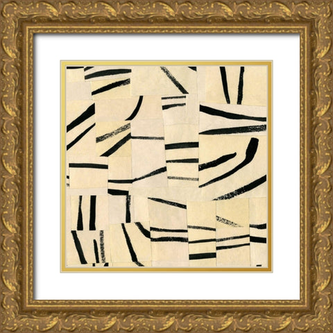 Abstract Grid II Gold Ornate Wood Framed Art Print with Double Matting by Caroline, Emma