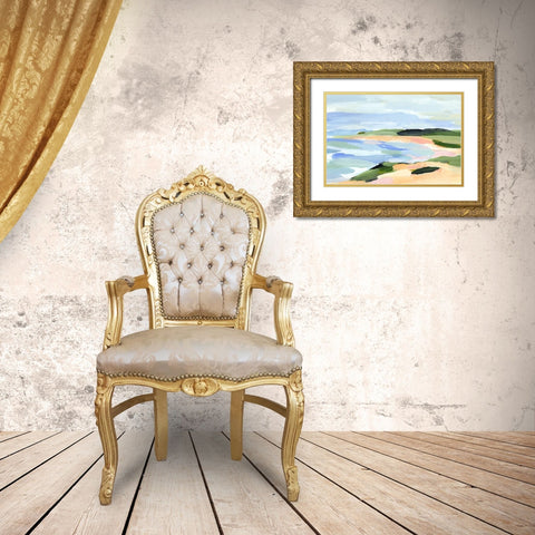 Pastel Coastline I Gold Ornate Wood Framed Art Print with Double Matting by Warren, Annie