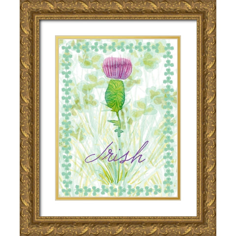 Lucky Shamrock II Gold Ornate Wood Framed Art Print with Double Matting by Ludwig, Alicia