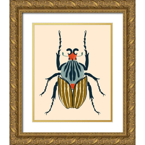 Beetle Bug I Gold Ornate Wood Framed Art Print with Double Matting by Barnes, Victoria