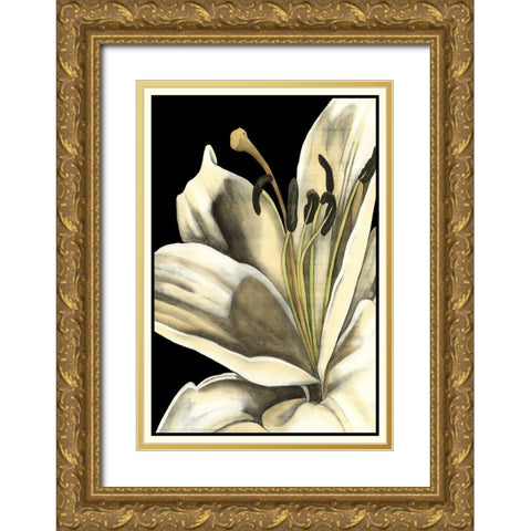 Graphic Lily III Gold Ornate Wood Framed Art Print with Double Matting by Goldberger, Jennifer