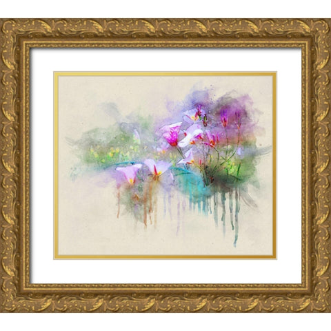 Sego Lilies Gold Ornate Wood Framed Art Print with Double Matting by Vest, Chris