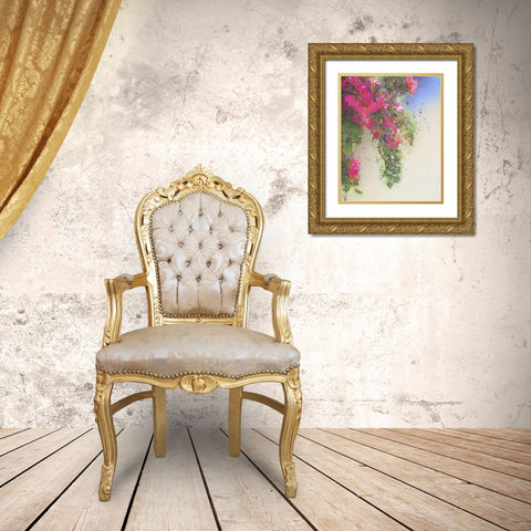 Cascade of Roses I Gold Ornate Wood Framed Art Print with Double Matting by Vest, Chris