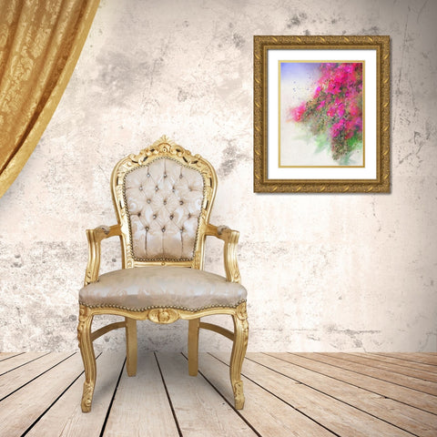 Cascade of Roses II Gold Ornate Wood Framed Art Print with Double Matting by Vest, Chris