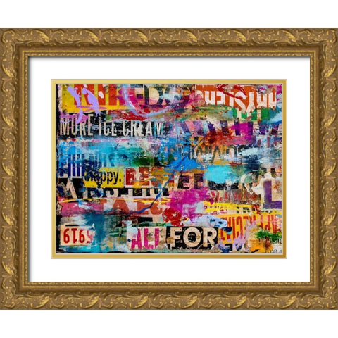 Metromix Luv I Gold Ornate Wood Framed Art Print with Double Matting by Ashley, Erin
