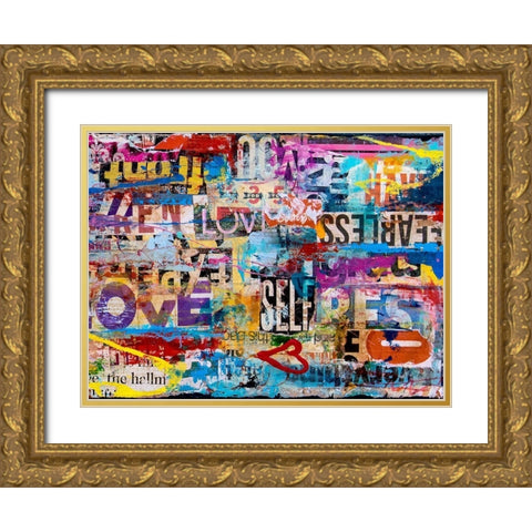 Metromix Luv II Gold Ornate Wood Framed Art Print with Double Matting by Ashley, Erin