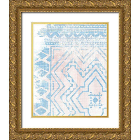 Baby Blue Textile II Gold Ornate Wood Framed Art Print with Double Matting by Wang, Melissa