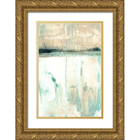 Hint of Mint II Gold Ornate Wood Framed Art Print with Double Matting by Goldberger, Jennifer