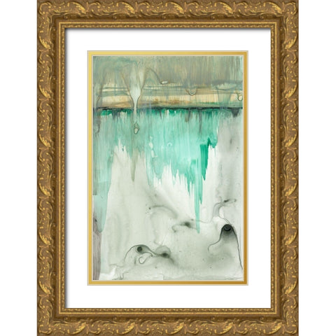 Verde Horizon I Gold Ornate Wood Framed Art Print with Double Matting by Goldberger, Jennifer