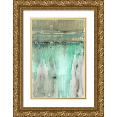 Verde Horizon II Gold Ornate Wood Framed Art Print with Double Matting by Goldberger, Jennifer