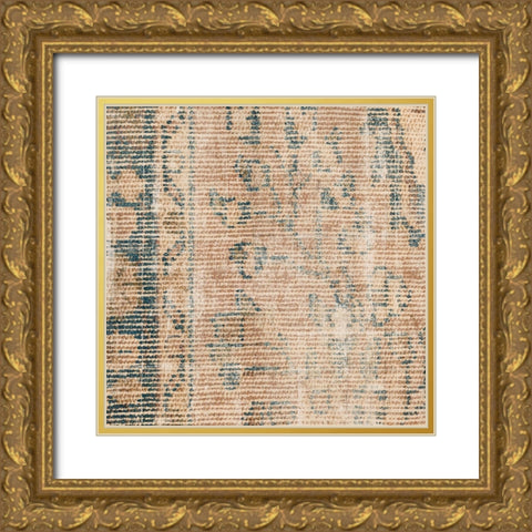 Faded Textile III Gold Ornate Wood Framed Art Print with Double Matting by Barnes, Victoria