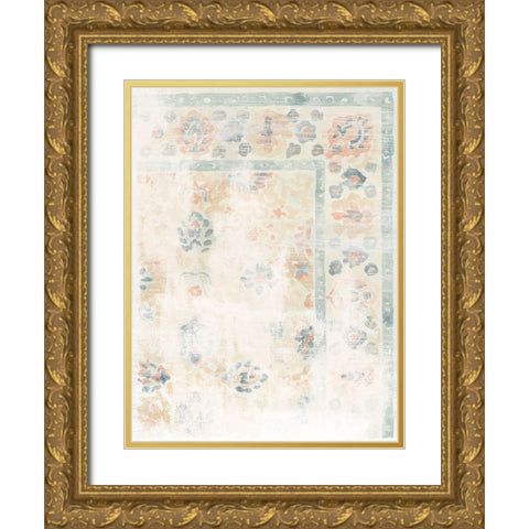 Antique Textile Swatch II Gold Ornate Wood Framed Art Print with Double Matting by Vess, June Erica